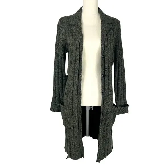 Vintage Distinctive Olive Green Belted Cardigan Dark Academia Cottagecore S - Picture 7 of 9